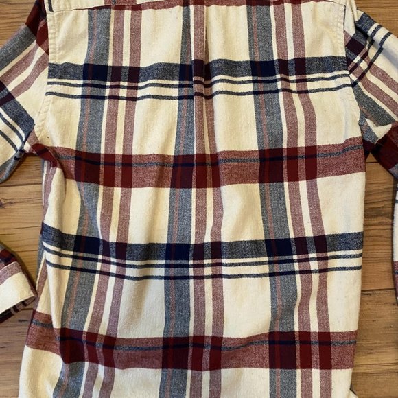 Portuguese Flannel, Beige/Red/Blue, 'Coachella' Check Flannel Button Down, XL - Picture 6 of 10